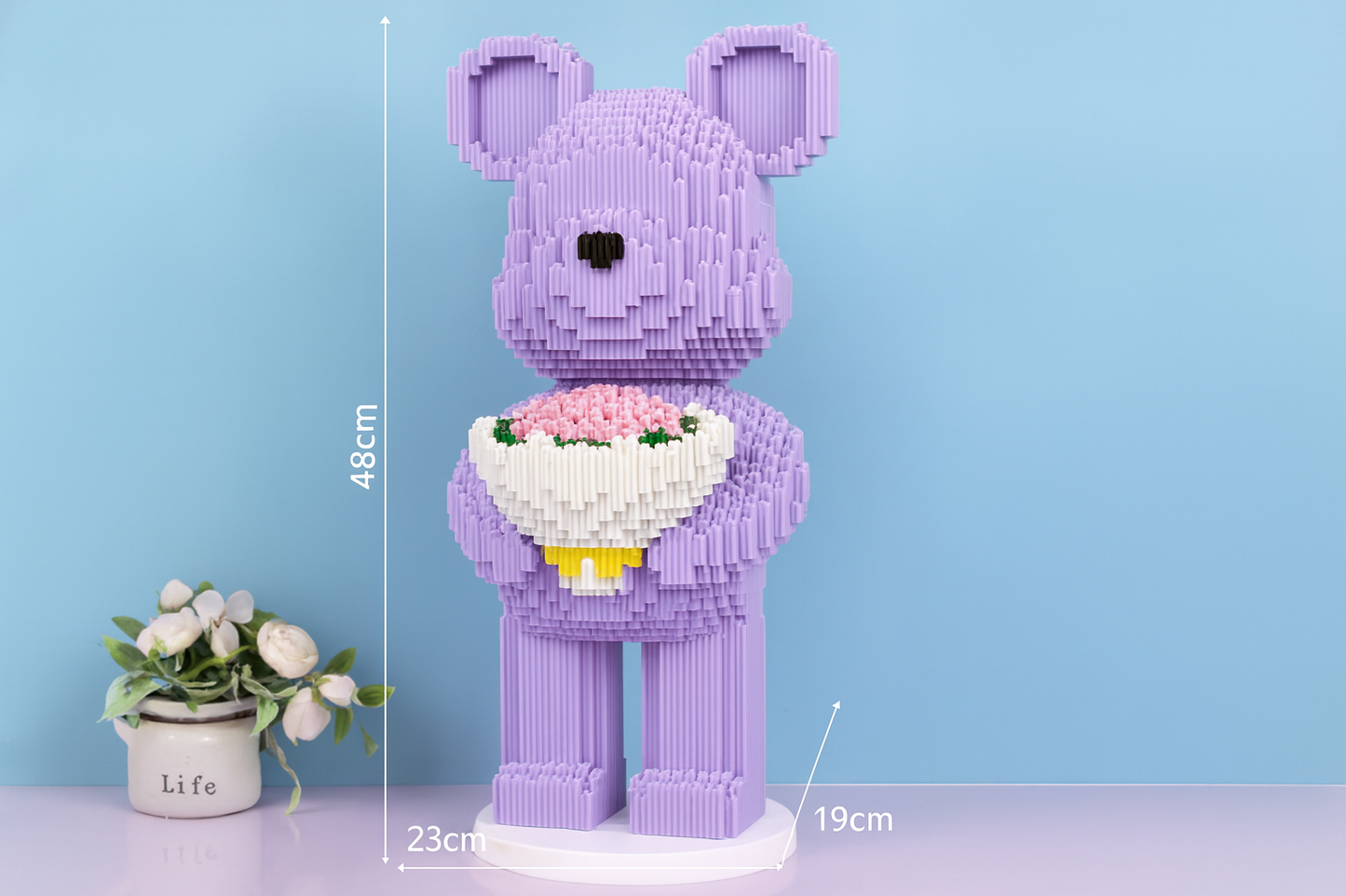 Bären-Bausteine – Rosa / Weiß / Grün / Lila