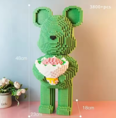 Block de construction Ours - Rose / Blanc / Vert / Violet