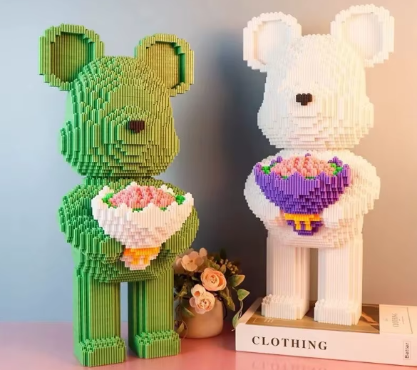 Block de construction Ours - Rose / Blanc / Vert / Violet