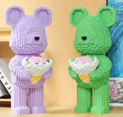 Block de construction Ours - Rose / Blanc / Vert / Violet