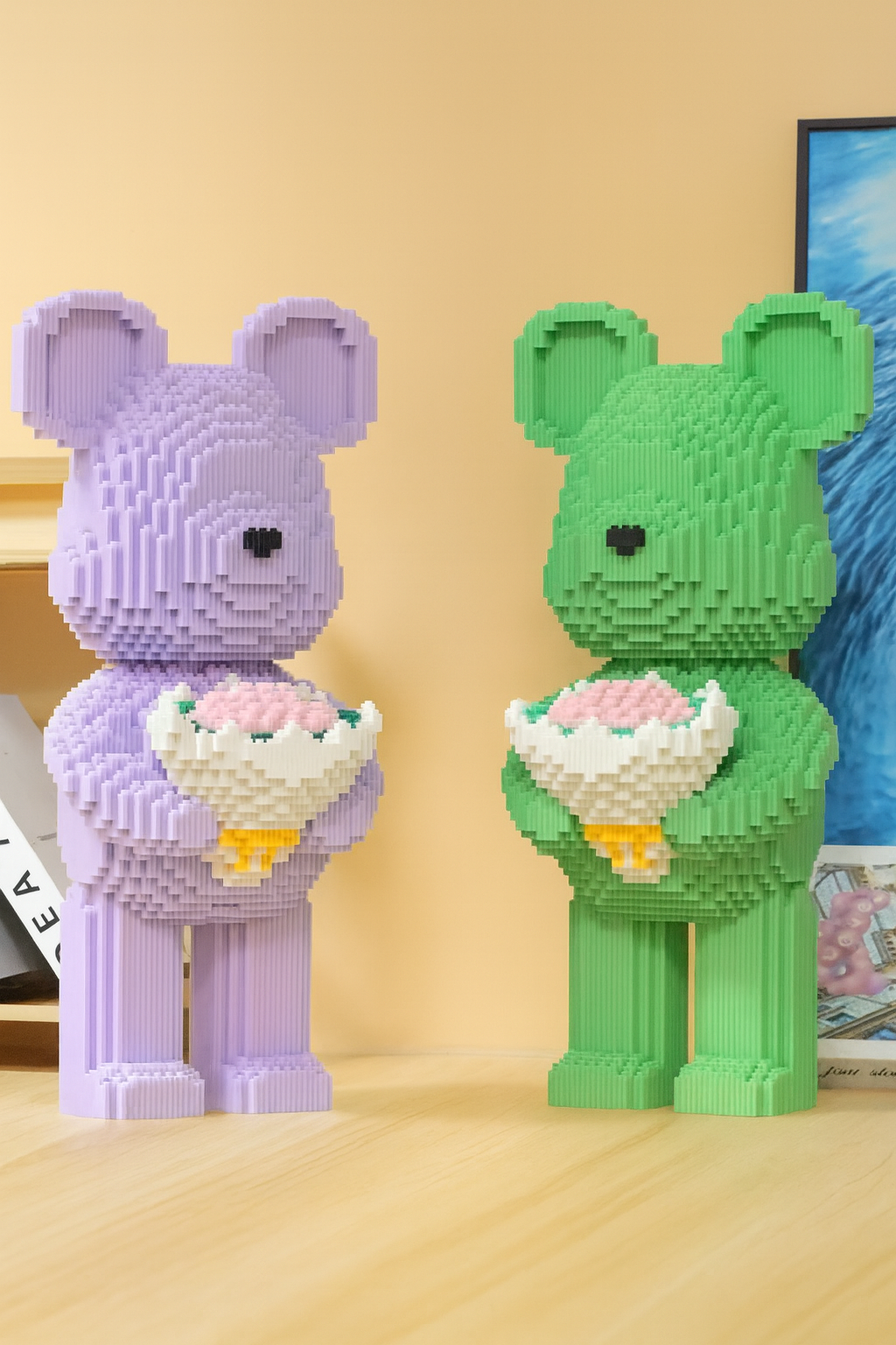 Bären-Bausteine ​​– Rosa / Weiß / Grün / Lila