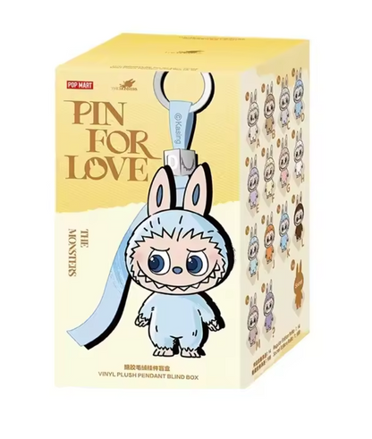 Pop Mart – THE MONSTERS PIN FOR LOVE Serie – Überraschungsbox mit Vinyl Plüschanhänger (A–M)