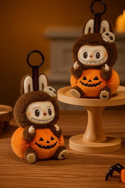 Pop Mart – Happy Halloween Party Serie – Süßer Vinyl-Plüschanhänger Kürbis 🎃