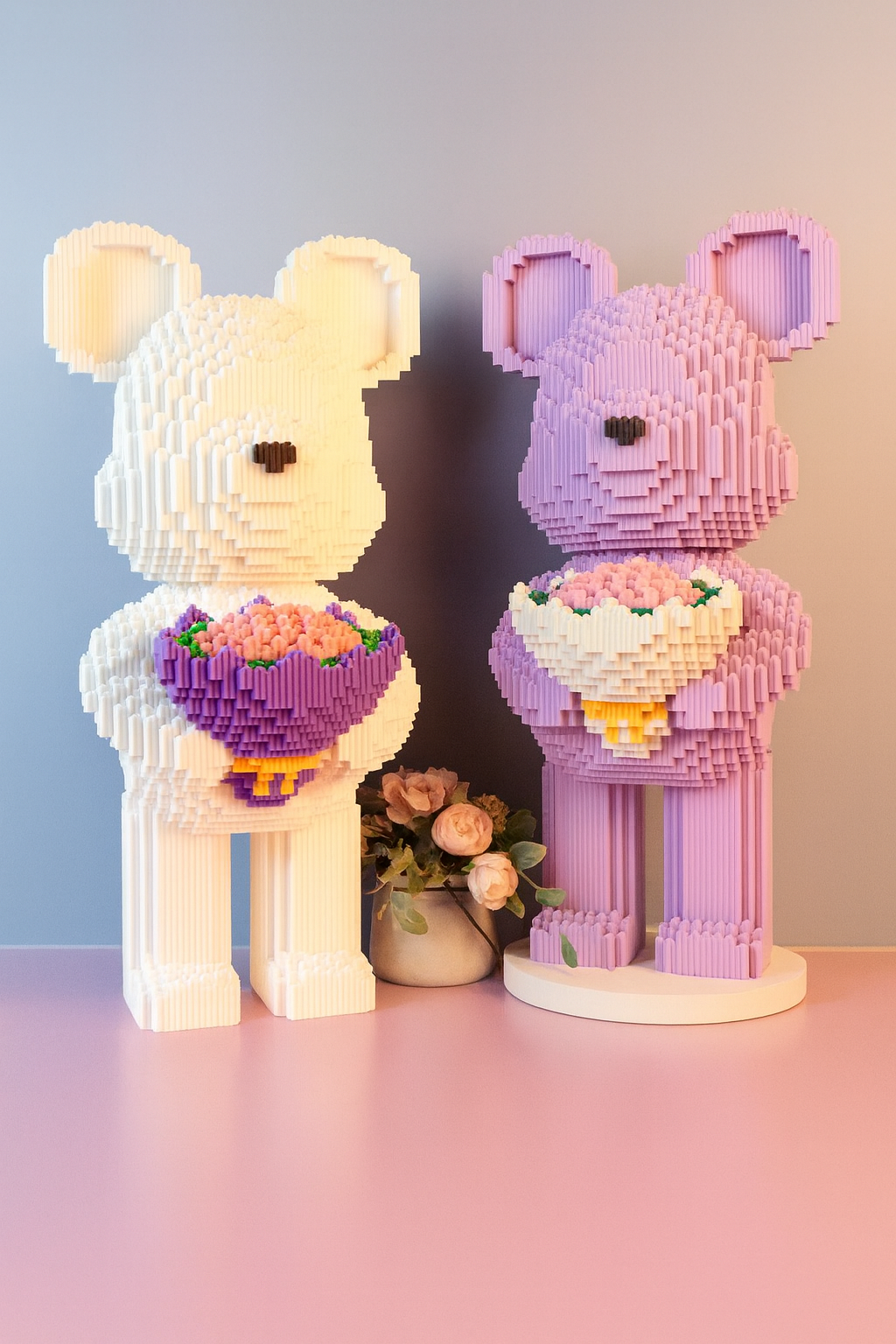 Bären-Bausteine ​​– Rosa / Weiß / Grün / Lila