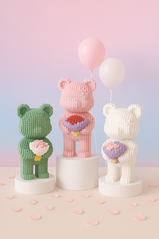 Block de construction Ours - Rose / Blanc / Vert / Violet