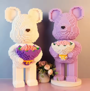 Block de construction Ours - Rose / Blanc / Vert / Violet